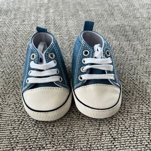 Blue and White Baby Sneakers - Converse Style